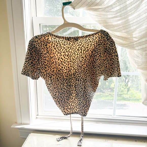 Adika cheetah print adjustable cropped top |size|- small - Picture 2 of 3